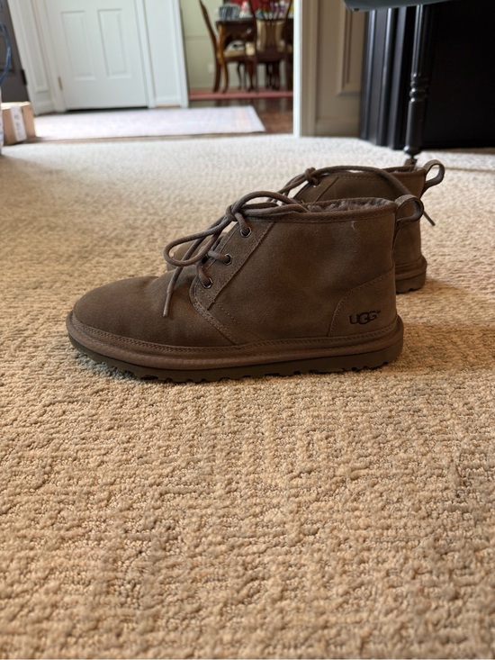 UGG Men\'s Gray Suede Lace-Up Neumel Chukka Cozy Lining Boots Sz 9 NEW main image 4